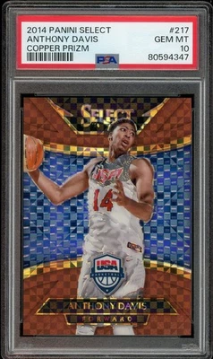 2014-15 Panini Select ANTHONY DAVIS #217 USA Team Copper Prizm /49 PSA 10 GEM - Image 1 of 2
