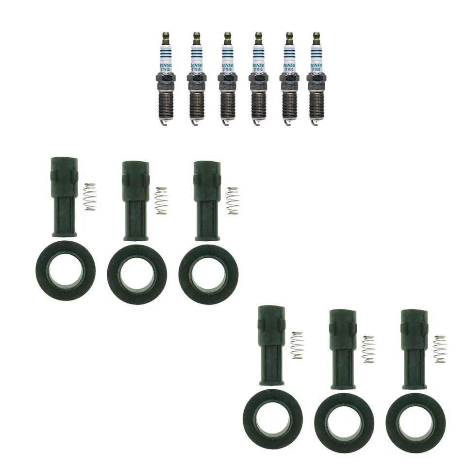 Kit de 6 enchufes de alimentación de iridio Denso y botas de bobina de encendido NGK para CTS Enclave SRX V6 Foto 1 de 1