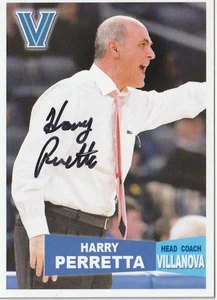 LEGENDARY VILLANOVA HEAD COACH HARRY PERRETTA SIGNED CUSTOM CARD RARE - Picture 1 of 2