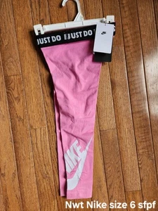 Nwt Nike Girl Pink Leggings Size 6 - Picture 1 of 2
