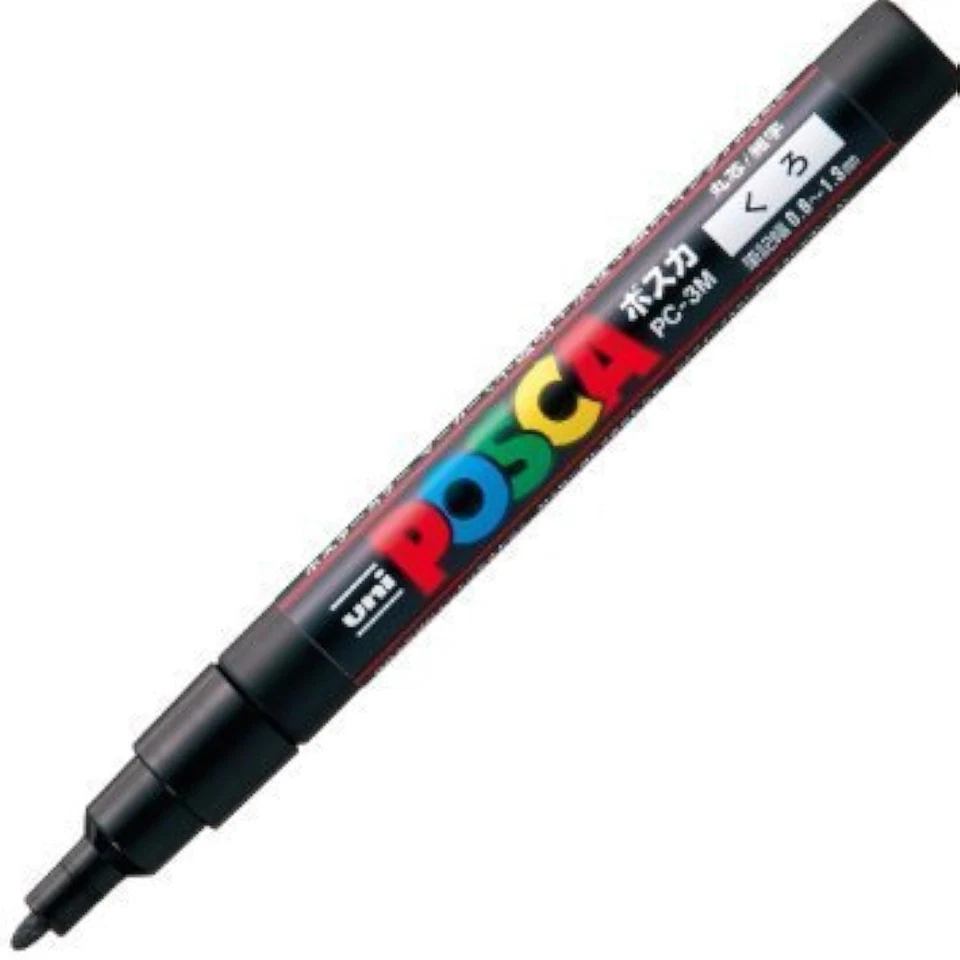 Mitsubishi Pencil Water-based Marker Posca PC-3M.24 Fine Point Black 5pcs Foto 1 de 1