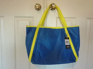 Nuevo Bolso de Diseñador de Moda Goreous ~ Azul con Borde Amarillo - Imagen 1 de 2