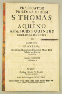 Thomas Aquinas (Thomas de Aquino): Praedicator Praedicatorum. 1741 [Latin]