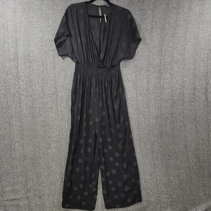 Madewell Jumpsuit Womens Small Smock Waist Dot Jacquard Black NEW T1138 - Picture 1 of 8