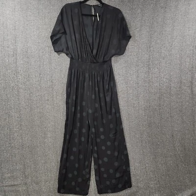 Madewell Jumpsuit Womens Small Smock Waist Dot Jacquard Black NEW T1138 - Image 1 of 4