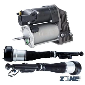 1 par de amortiguadores de suspensión neumática y bomba compresor trasero para Mercedes W221 S350 S550 - Imagen 1 de 13