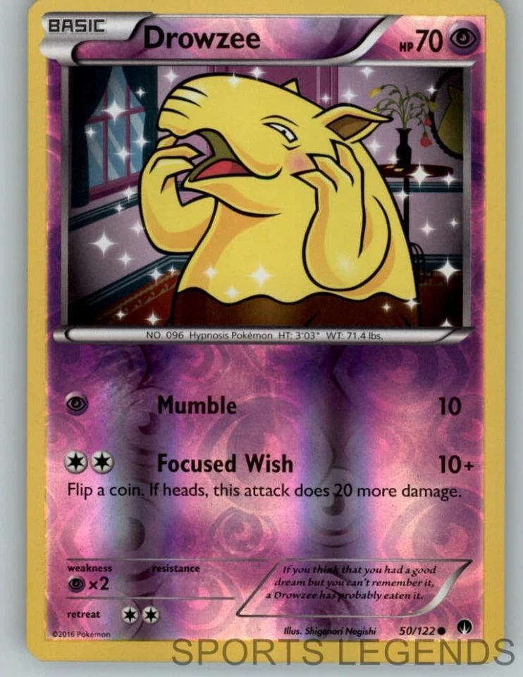 2016 pokemon Breakpoint reverse holo Drowzee 50/122 - Image 1 of 1