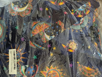 Just Love blue celestial sun moon stars scrub top NIP 1X - Image 1 of 4