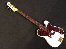Used Fernandes TEB-75MW WHT Telecaster Bass F.G.I TECHNOLOGY-P PU Rose FB W/GB for sale