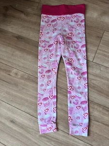 GIRLS size 5-6 adorable pink STARBUCKS coffee Frappuccino stretch LEGGINGS - Picture 1 of 5