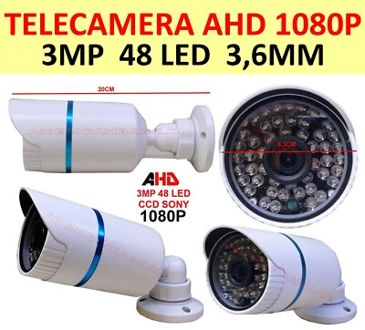 TECH-IT TELECAMERA VIDEOSORVEGLIANZA AHD 48 LED 3MP 3.6MM ALTA DEFINIZIONE FOCALE SONY