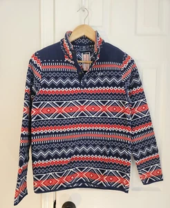 Vineyard vines Kids Sweatshirt Large 16 Fair Isle Snap Placket Fleece Pullover - Picture 1 of 10