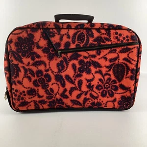 A.D. Sutton & Sons Suitcase Travel Bag Paisley Carry On Luggage Vintage 70s KEY - Picture 1 of 9