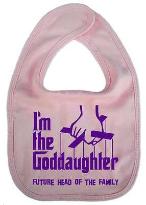 IMAGE IS EVERYTHING Lustiges Baby Lätzchen "Ich bin die Patenkind zukünftiges Familienoberhaupt" Taufgeschenk