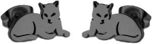 Cute Cat Kitten Tiny Stud Earrings Stainless Steel Animal Pet Cartilage Studs Ea - Picture 1 of 3