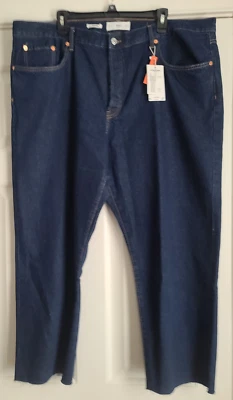 Pantalones de mezclilla MNG rectos lavado oscuro recortados al tobillo cintura alta talla 22 nuevos con etiquetas 5 bolsillos Foto 1 de 4