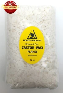 CASTOR WAX FLAKES ORGANIC VEGAN PASTILLES by H&B Oils Center NATURAL PURE 12 OZ - Picture 1 of 12