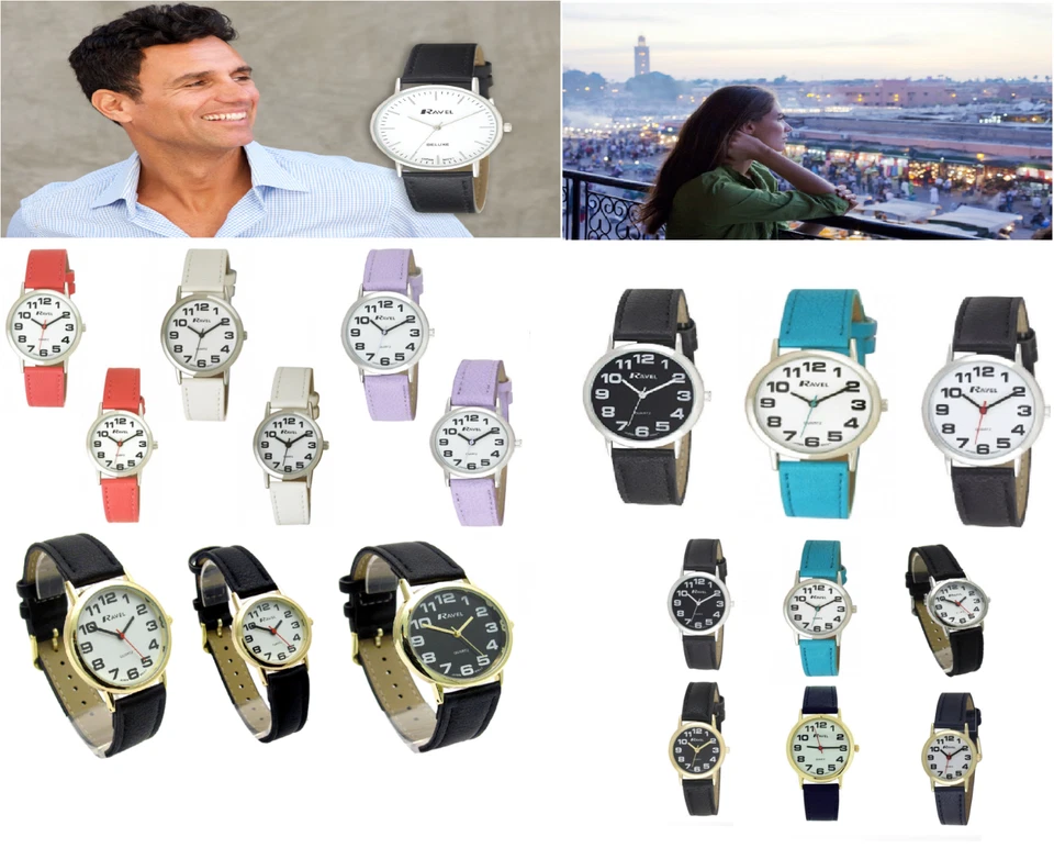 Ravel Gents Easy Read Watch with Tan Faux Leather Extra Long Strap R0105 - Image 1 of 1