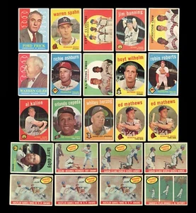 1959 Topps Baseball 23 HOF Willie Mays Hank Aaron All VG-EX to Excellent - Picture 1 of 5