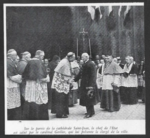 1940 -- LYON CATHEDRALE SALU DU CARDINAL GERLIER AU CHEF DE L ETAT. 3W618 - Bild 1 von 1