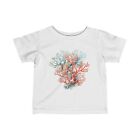 Blue and Orange Coral Infant Fine Jersey  Short Sleeve Tee