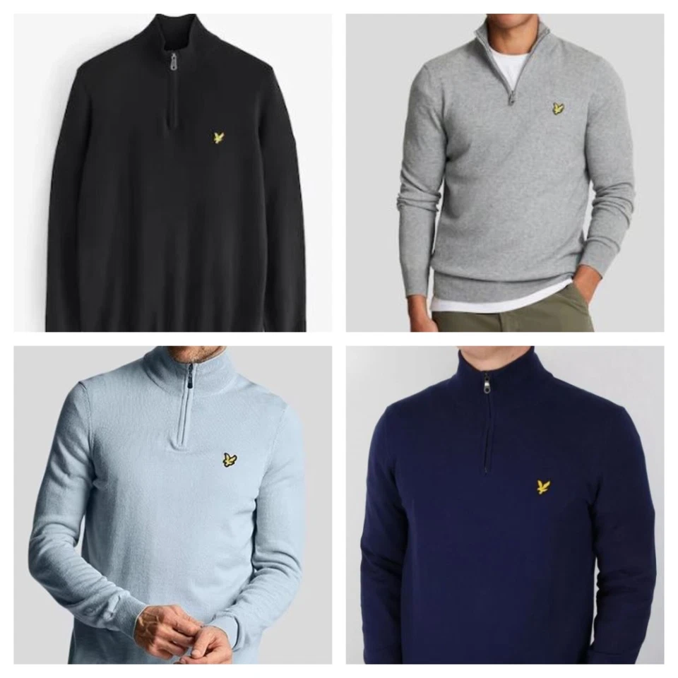 Lyle and Scott Men Jumper Quarter Zip 1/4 Half Zip Jumper Sweater - Image 1 of 1