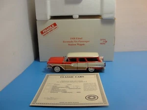 DANBURY MINT 1958 EDSEL BURMUDA STATION WAGON 1/24 RED/WHITE ORIGINAL BOX & COA. - Picture 1 of 7