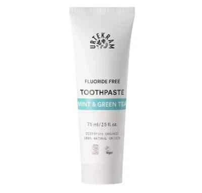 BRANDED Urtekram Mint and Green Tea Toothpaste Organic, Without Fluoride, 75 millilitre