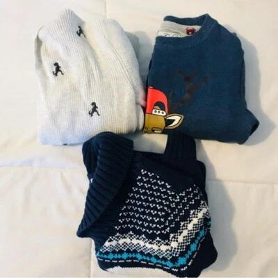 Bundle Boys Chunky Knit Cardigans Open Front Cardigan Crew Sweatshirt boys 3T - Image 1 of 4