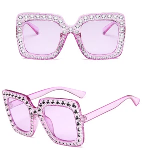 Fashion Vintage Retro Large Square Full Frame Glasses Men Women Sunglasses NEW - Picture 1 of 18