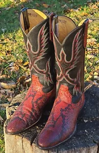 Rios Of Mercedes Vintage Schlangenleder Cowboy Western Stiefel Größe 8,5B - Bild 1 von 24