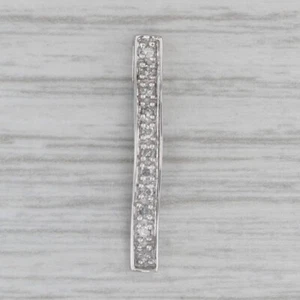 0.10ctw Diamond Journey Pendant 14k White Gold Floating Drop - Picture 1 of 5