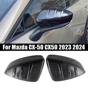 Carbon Fiber Rearview Side Wing Mirror Cover Cap For Mazda CX-50 CX50 2023 2024 - Picture 1 of 10