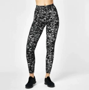 USA PRO High Rise Leggings Black Mono Scrawl Size UK 6 #REF18 - Picture 1 of 2