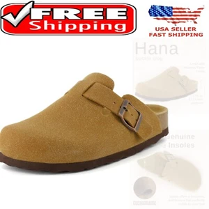 Multi-Purpose Women's Clogs with Stylish Buckle & Comfort Cushioning - Wide Fit - Picture 1 of 11