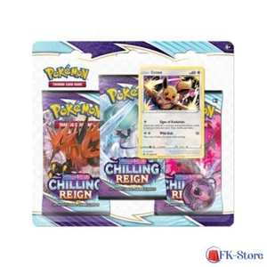 Pokemon Sword & Shield 6.0 - Chilling Reign - 3er Pack Blister Eevee (Englisch) - Bild 1 von 2