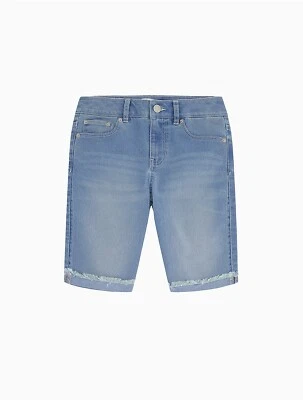 CALVIN KLEIN Big Girls Skinny Denim Bermuda Shorts Light Blue Size 10 - Image 1 of 2