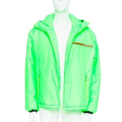 PRADA 2018 Linea Rossa Primaloft neon green puffer jacket S ASAP Rocky - Image 1 of 4