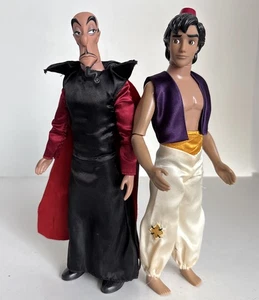 Pair Mattel Disney Aladdin & Villain Jafar Retired (2013) 12" Dolls - Picture 1 of 11