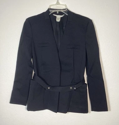 DIANE VON FURSTENBERG Women’s Modern Black Belted Blazer NWOT Size 6 - Изображение 1 из 4