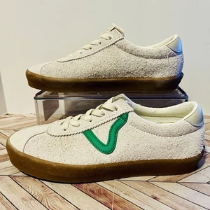 Vans Sport Low Suede M 6 W 7.5 Sneakers Ivory Green Felicidade Marshmallow - Picture 1 of 8