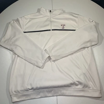 Texas Rangers Jacket Mens 2XL White Nike Golf Therma-Fit 1/4 Quarter Zip MLB - Image 1 of 4