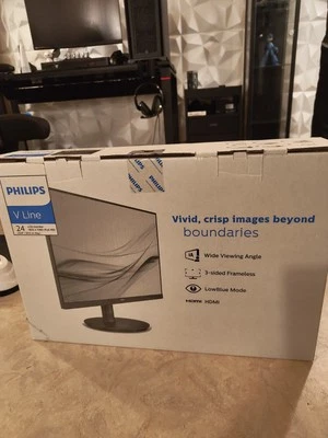 Philips V-Line 241v8l/00 Monitor 23.8" FHD 1920x1080 HDMI VGA FreeSync 75Hz 4ms - Bild 1 von 4