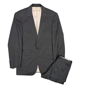 Hugo Boss Suit Striped 2pc Bowie/Star Grey Wool Super 100's 38R 30x31 - Picture 1 of 14