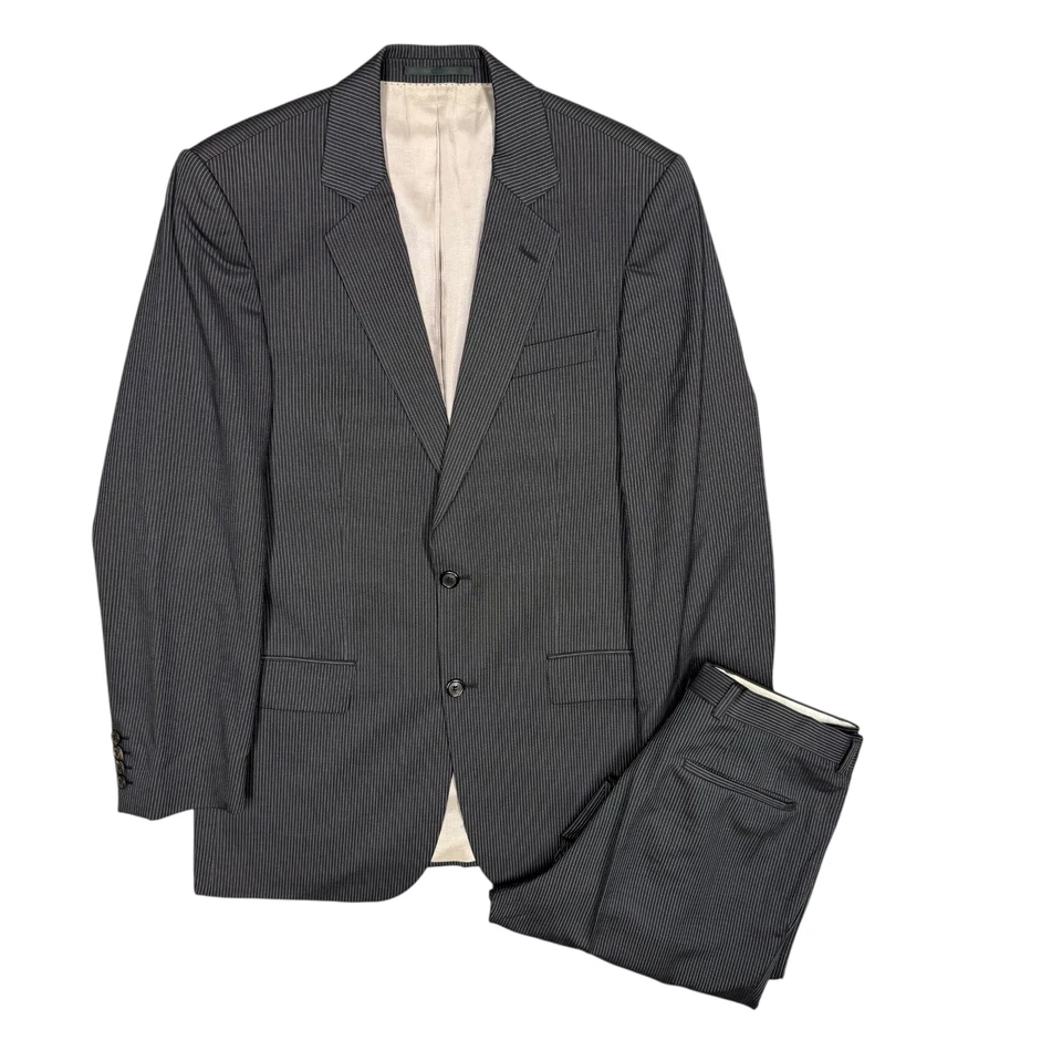 Hugo Boss Suit Striped 2pc Bowie/Star Grey Wool Super 100's 38R 30x31 - Image 1 of 4