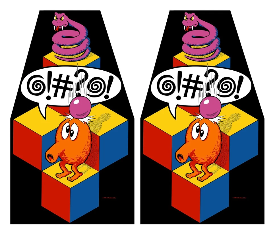 Qbert Arcade Cabinet Side Art Graphics Stickers Decals - Image 1 of 1
