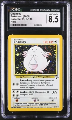 CGC 8.5 Chansey 2000 Base Set 2 3/130 Holo Pokemon Card - Image 1 of 2