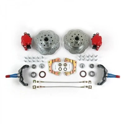 Mustang II 11in HP Big Brake Kit Conversion 2" Drop Spindles 5x4.5 Red Calipers - Imagem 1 de 4