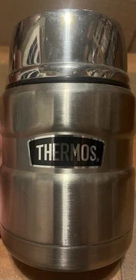 Tarro de comida con aislamiento al vacío THERMOS inoxidable King con cuchara, 16 onzas, acero mate Foto 1 de 4