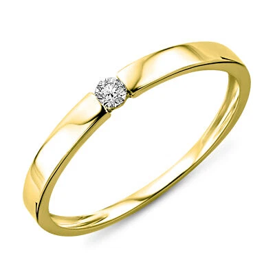 Miore - Ring Damen 9 Karat Gelbgold (375) mit 0,05 Karat Solitär Diamant (48-66) - Bild 1 von 4